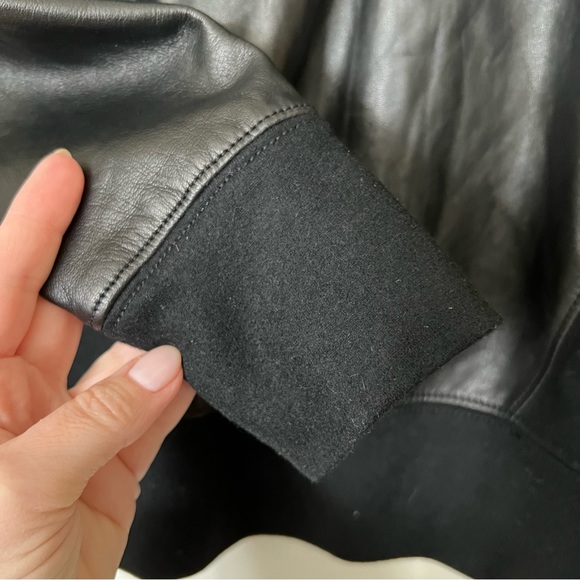 Helmut Lang Wool-Backed Leather
Panels Pullover - Picture 7 of 9